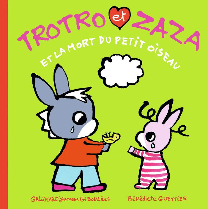 Couverture du livre « Trotro et Zaza et la mort du petit oiseau » de Bénédicte Guettier, librairie Les Contes Infusés à Corte