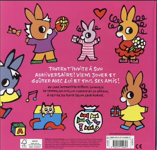 Quatrième de couverture de « Bon anniversaire Trotro »