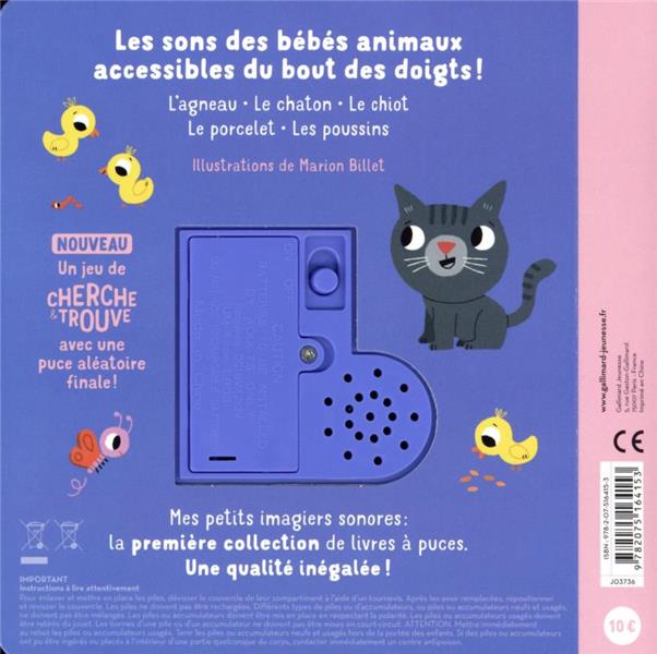 Quatrième de couverture de « MES BEBES ANIMAUX - DES SONS A ECOUTER, DES IMAGES A REGARDER »
