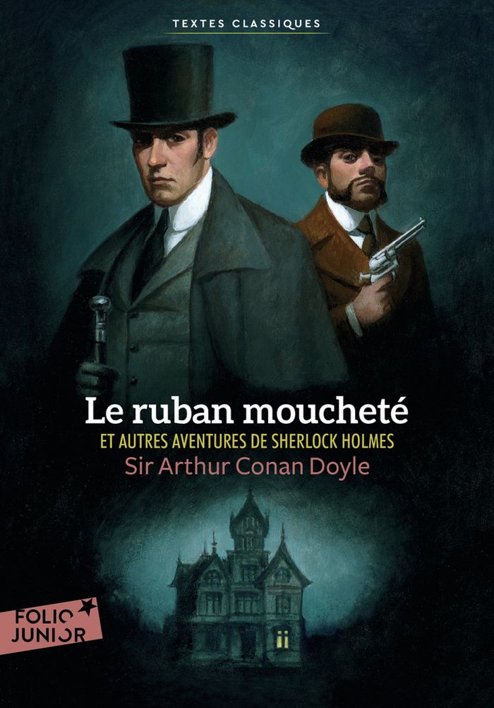 Couverture du livre « LE RUBAN MOUCHETE ET AUTRES AVENTURES DE SHERLOCK HOLMES », librairie Les Contes Infusés à Corte