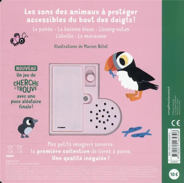 Quatrième de couverture de « LES ANIMAUX A PROTEGER - DES SONS A ECOUTER, DES IMAGES A REGARDER »