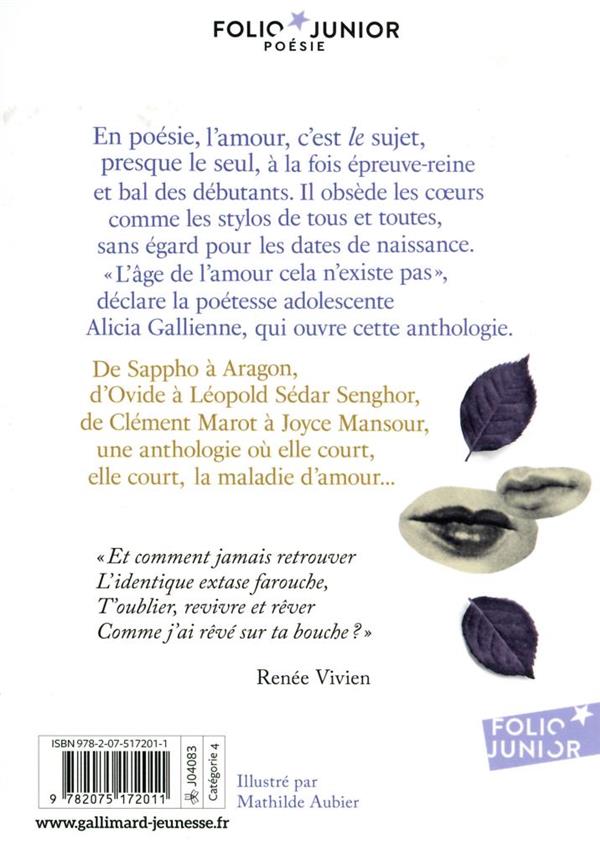 Quatrième de couverture de « L'amour en poésie »