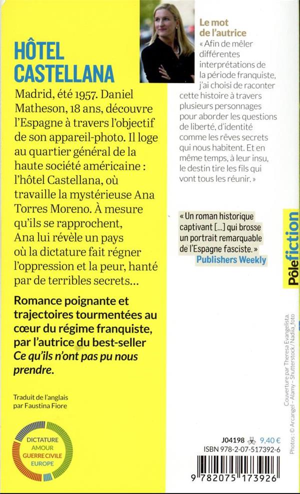 Quatrième de couverture de « HOTEL CASTELLANA »