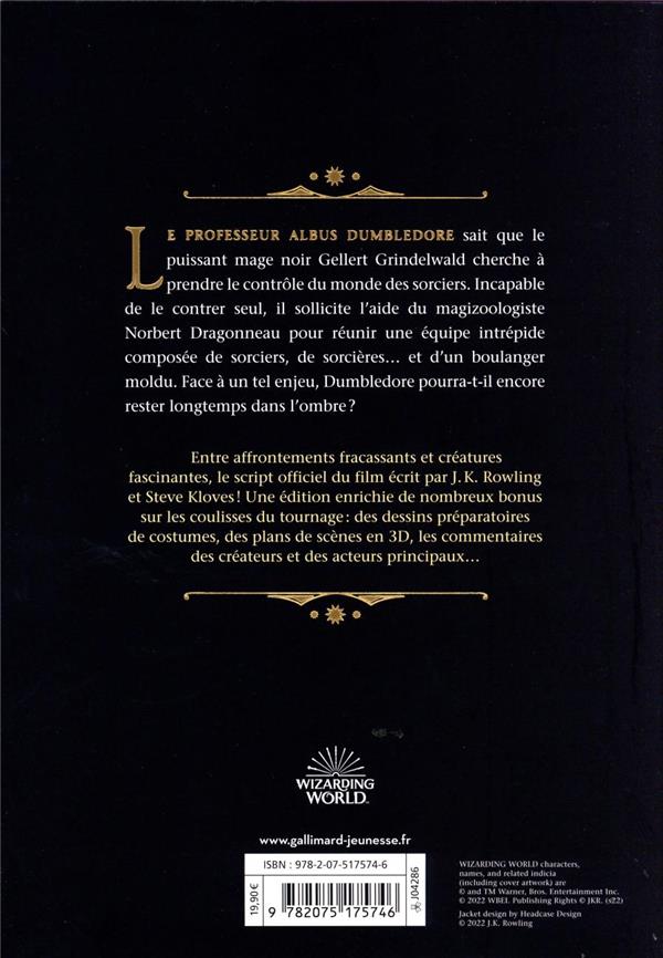 Quatrième de couverture de « "Les animaux fantastiques, les secrets de Dumbledore" : le texte du film »