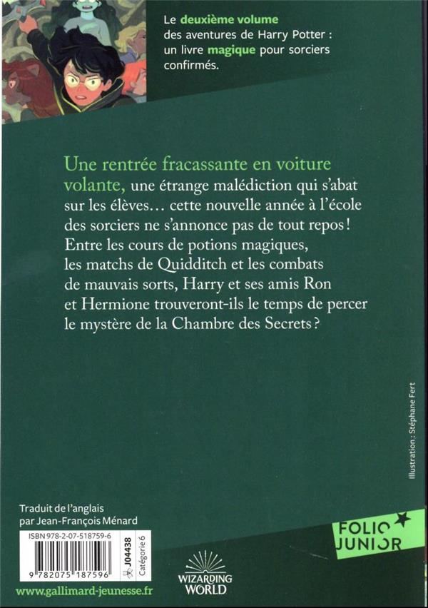 Quatrième de couverture de « HARRY POTTER - II - HARRY POTTER ET LA CHAMBRE DES SECRETS »
