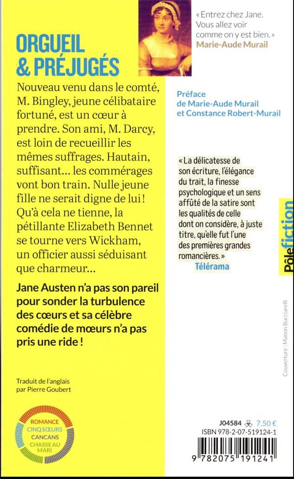 Quatrième de couverture de « Orgueil et préjugés »