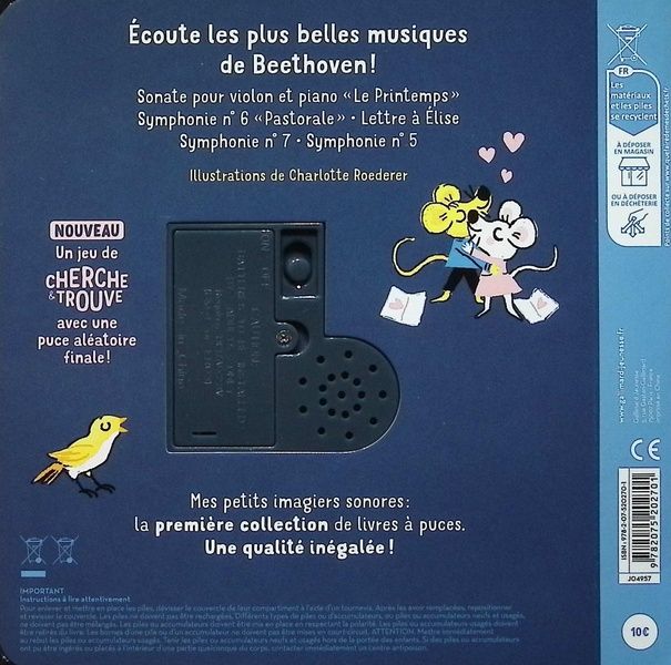Quatrième de couverture de « MUSIQUE, BEETHOVEN ! - DES SONS A ECOUTER, DES IMAGES A REGARDER »