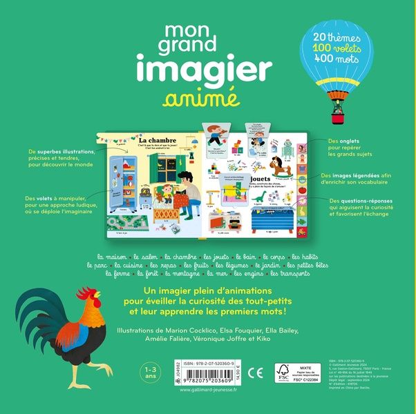 Quatrième de couverture de « Mon grand imagier animé : les premiers mots des tout-petits »