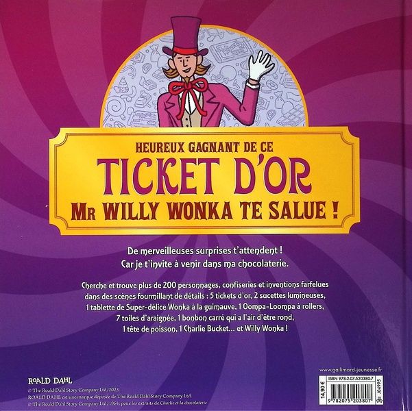 Quatrième de couverture de « Willy Wonka : cherche et trouve »