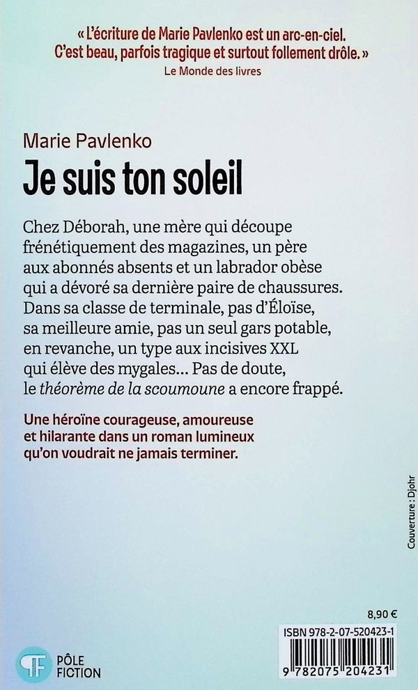 Quatrième de couverture de « Je suis ton soleil »
