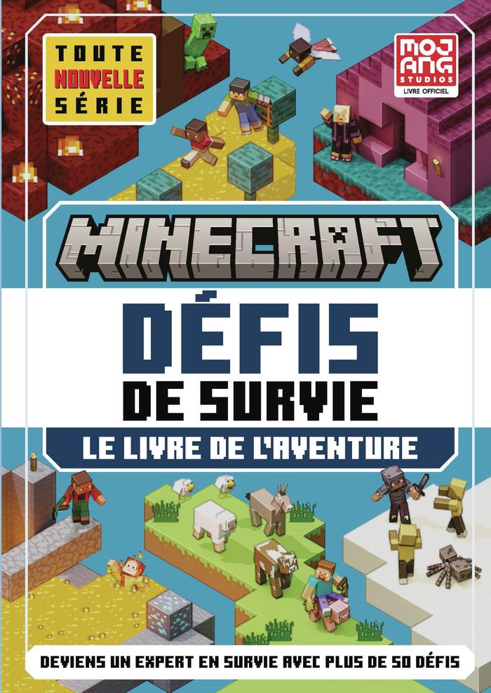 Couverture du livre « Minecraft : défis de survie » de Mojang, librairie Les Contes Infusés à Corte