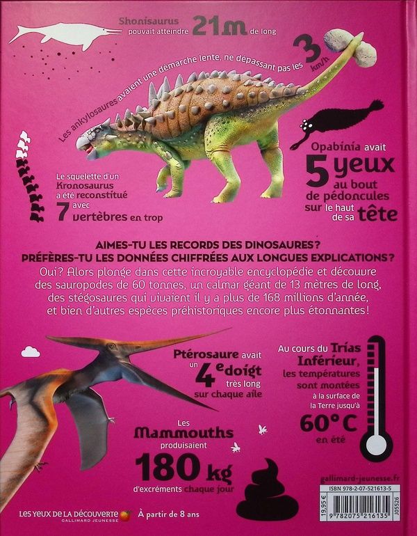 Quatrième de couverture de « Notre monde en chiffres, dinosaures : et autres animaux préhistoriques »