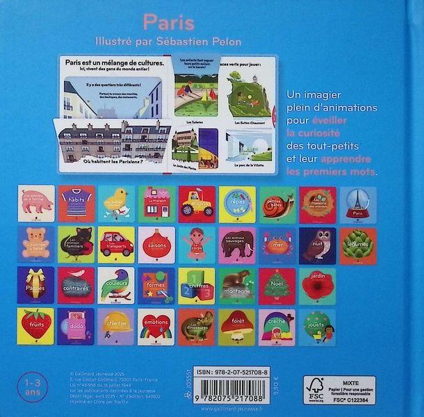 Quatrième de couverture de « Paris : mon imagier animé »