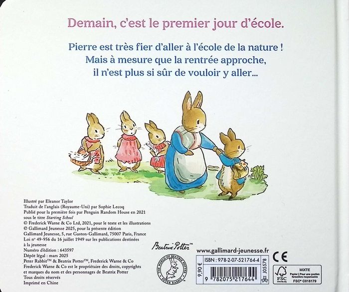Quatrième de couverture de « À l'école de la nature »