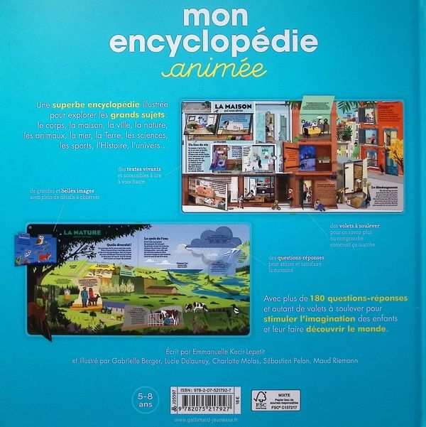 Quatrième de couverture de « Mon encyclopédie animée : 5-8 ans, avec plus de 180 volets à soulever »