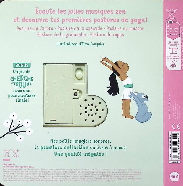 Quatrième de couverture de « Mes musiques zen : livre sonore avec un cherche & trouve »