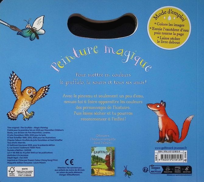 Quatrième de couverture de « GRUFFALO - PEINTURE MAGIQUE »