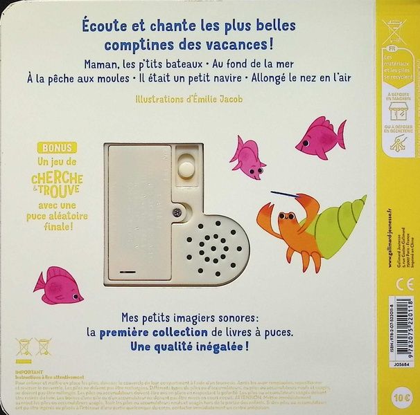 Quatrième de couverture de « Mes comptines des vacances »