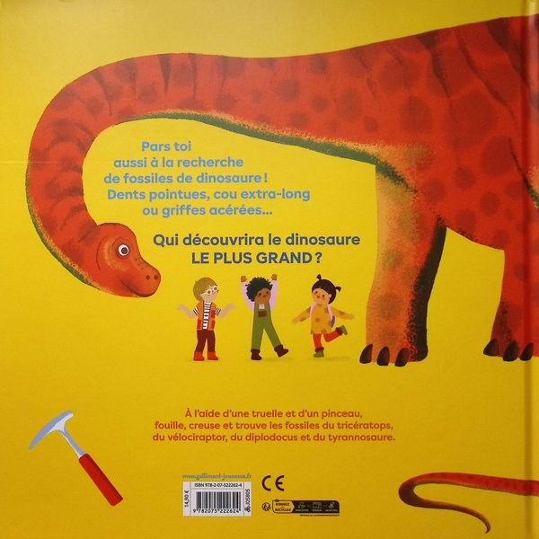 Quatrième de couverture de « Creuse et trouve des dinosaures »