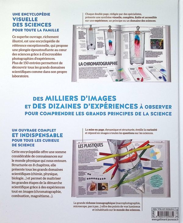 Quatrième de couverture de « La grande encyclopédie visuelle des sciences »