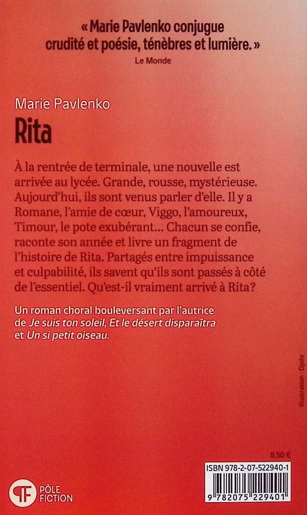Quatrième de couverture de « RITA »