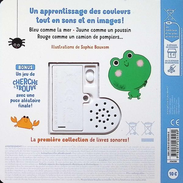 Quatrième de couverture de « De toutes les couleurs : livre sonore avec un cherche & trouve »
