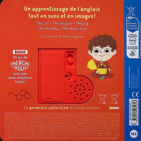 Quatrième de couverture de « MES PREMIERS MOTS D'ANGLAIS - DES SONS A ECOUTER, DES IMAGES A REGARDER »