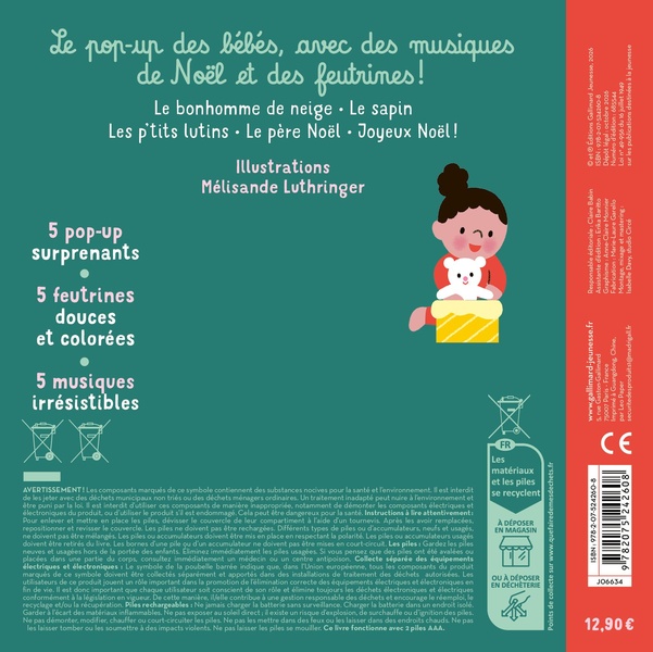 Quatrième de couverture de « MON POP-UP SONORE - JOYEUX NOEL ! »