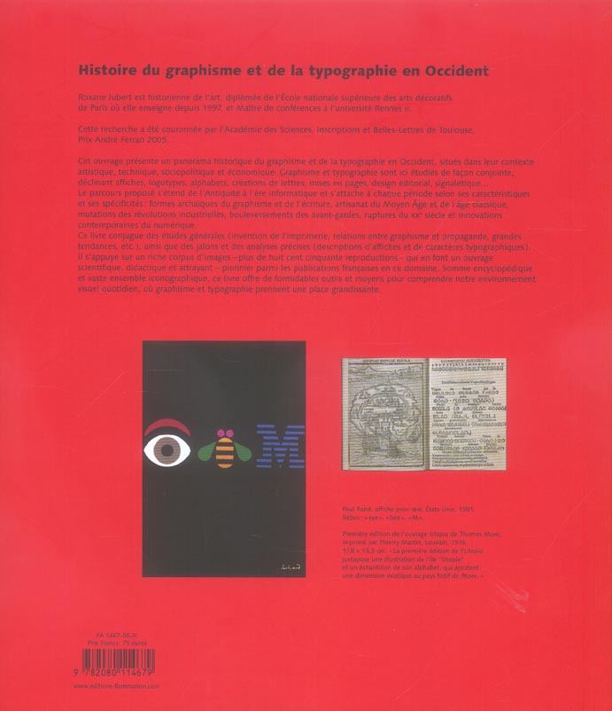 Quatrième de couverture de « GRAPHISME, TYPOGRAPHIE, HISTOIRE »