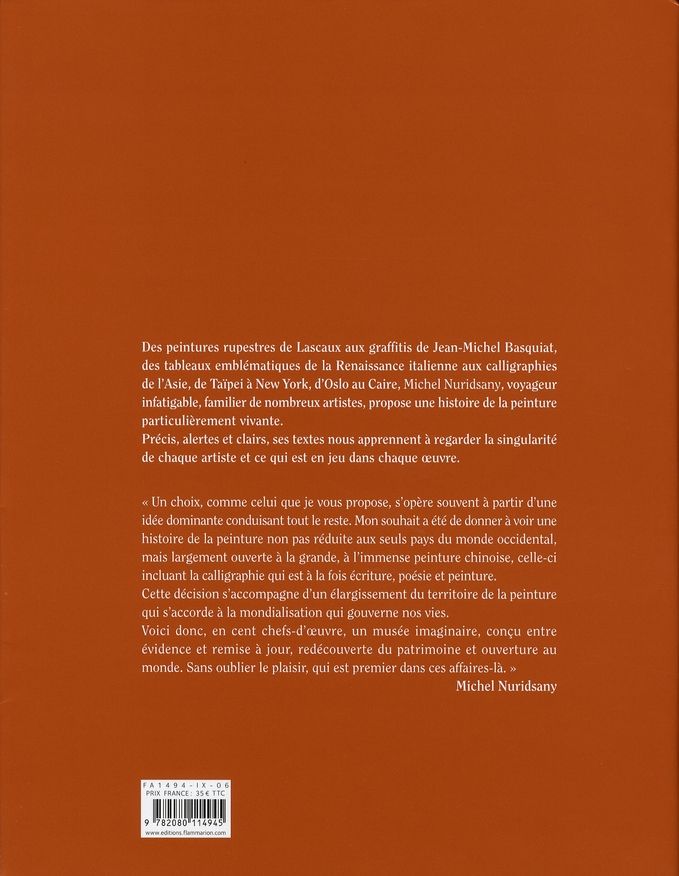 Quatrième de couverture de « CENT CHEFS D'OEUVRES DE LA PEINTURE »
