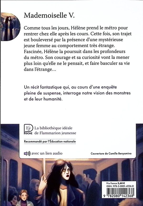 Quatrième de couverture de « Mademoiselle V »