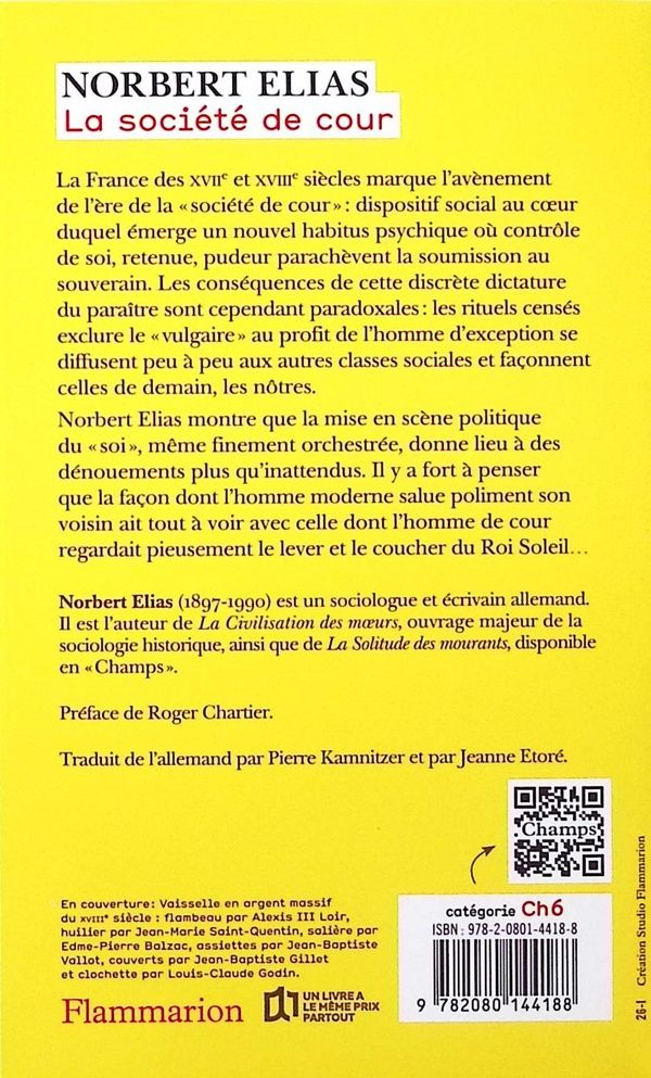 Quatrième de couverture de « La société de cour »