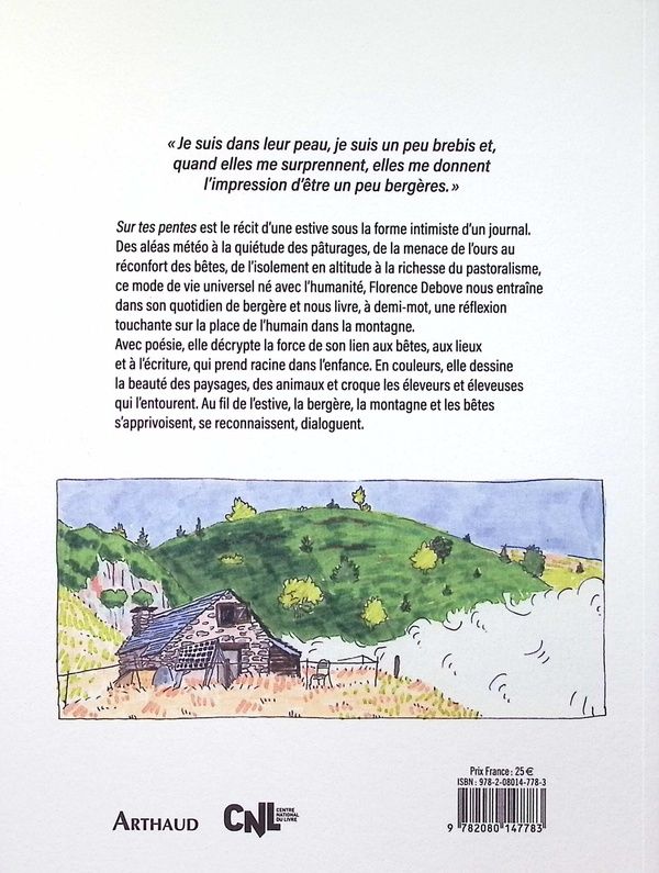 Quatrième de couverture de « Sur tes pentes : Carnet d'estive »