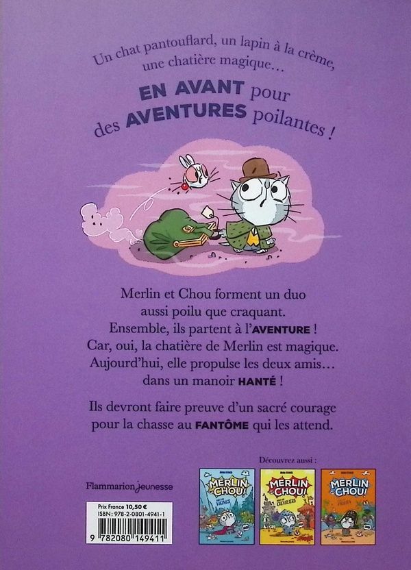 Quatrième de couverture de « Merlin et Chou chez les fantômes »