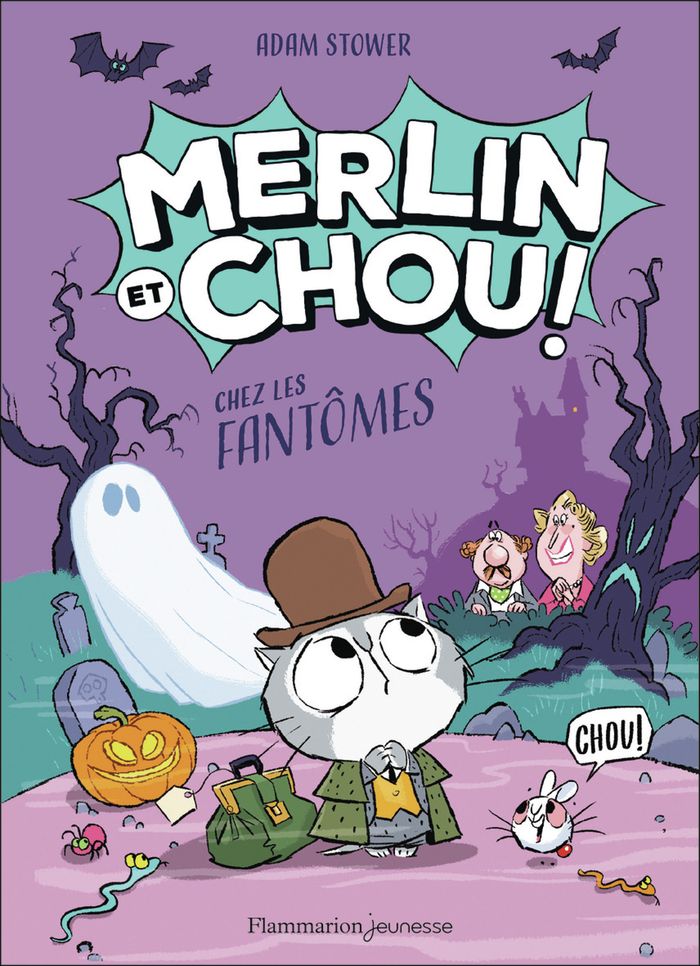 Couverture du livre « Merlin et Chou chez les fantômes », librairie Les Contes Infusés à Corte
