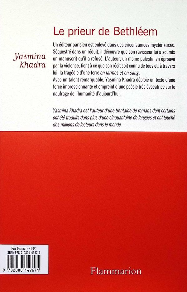 Quatrième de couverture de « LE PRIEUR DE BETHLEEM »
