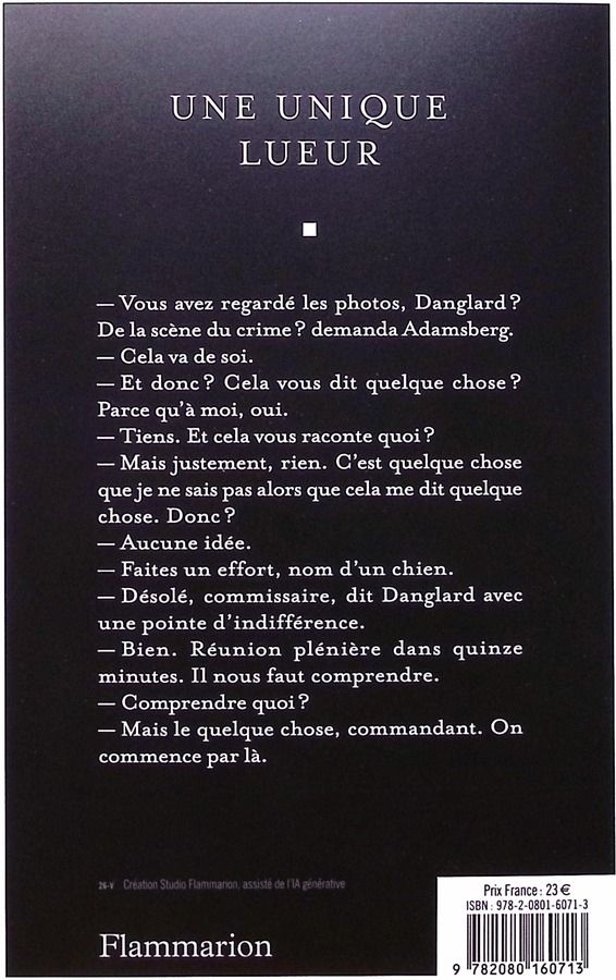 Quatrième de couverture de « UNE UNIQUE LUEUR »