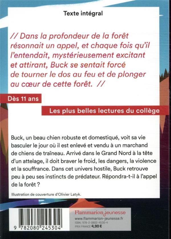 Quatrième de couverture de « L'appel de la forêt : texte intégral »