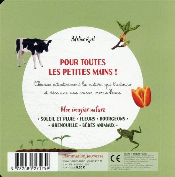 Quatrième de couverture de « Le printemps : mon imagier nature »
