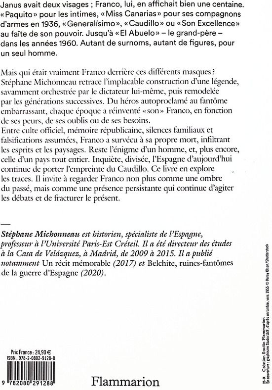 Quatrième de couverture de « Franco : le temps et la légende »