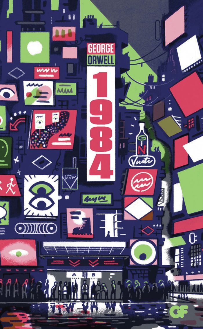 Couverture du livre « Mille neuf cent quatre-vingt-quatre » de George Orwell, librairie Les Contes Infusés à Corte