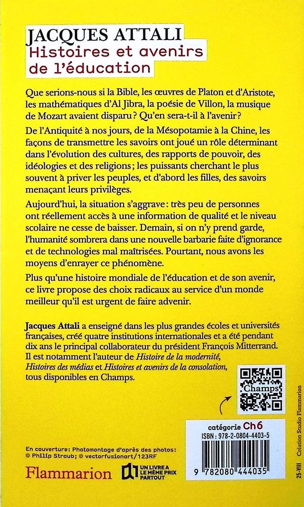Quatrième de couverture de « Histoires et avenirs de l'éducation »