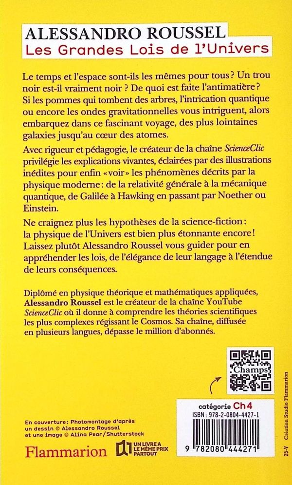 Quatrième de couverture de « Les grandes lois de l'Univers : de la gravitation aux particules quantiques »