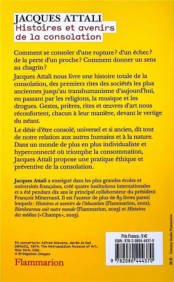 Quatrième de couverture de « Histoires et avenirs de la consolation »