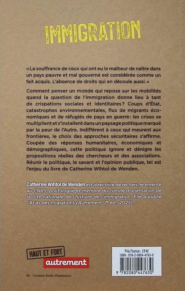 Quatrième de couverture de « Immigration : indifférence, indignation, déshumanisation »