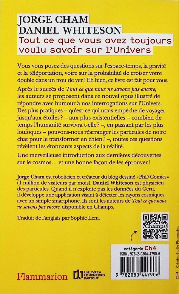 Quatrième de couverture de « Tout ce que vous avez toujours voulu savoir sur l'Univers »