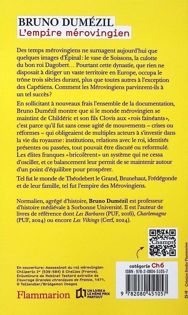 Quatrième de couverture de « L'empire mérovingien : Ve-VIIIe siècle »