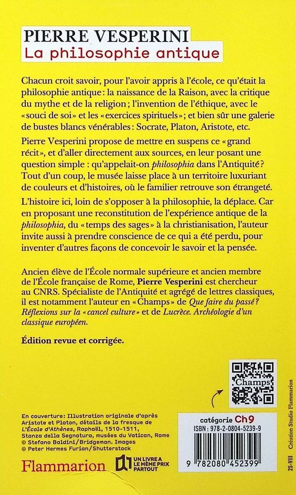 Quatrième de couverture de « La philosophie antique : essai d'histoire »