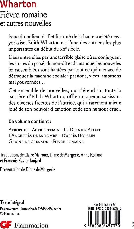 Quatrième de couverture de « Fièvre romaine : nouvelles »