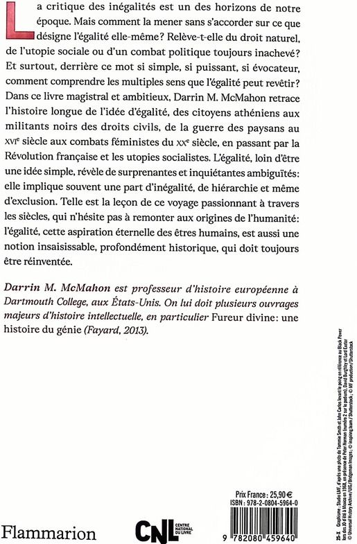 Quatrième de couverture de « Égalité : histoire d'une idée insaisissable »